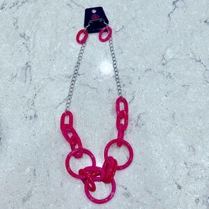 Pink Necklace and Earrings
